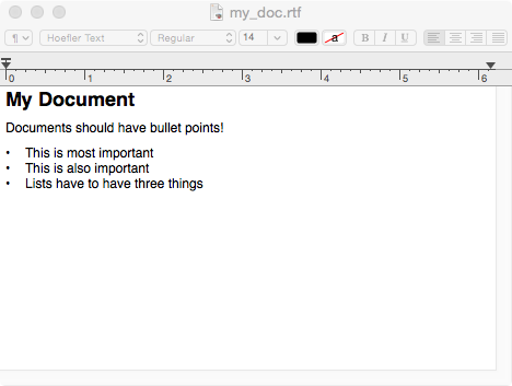 a sample rich text document