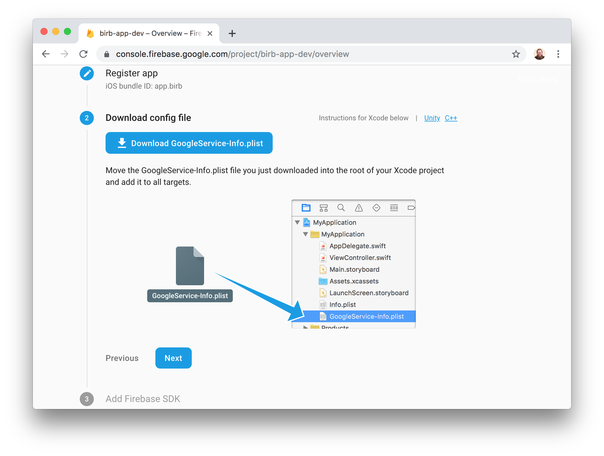 download iOS config file