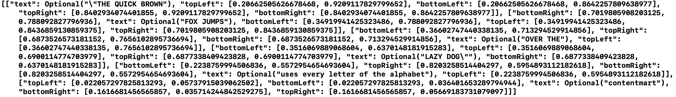 ios Text Detection Results ios text detection results