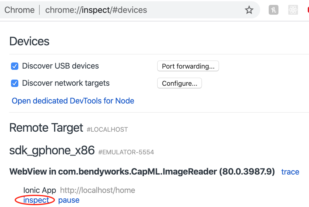 Debug android app in Chrome